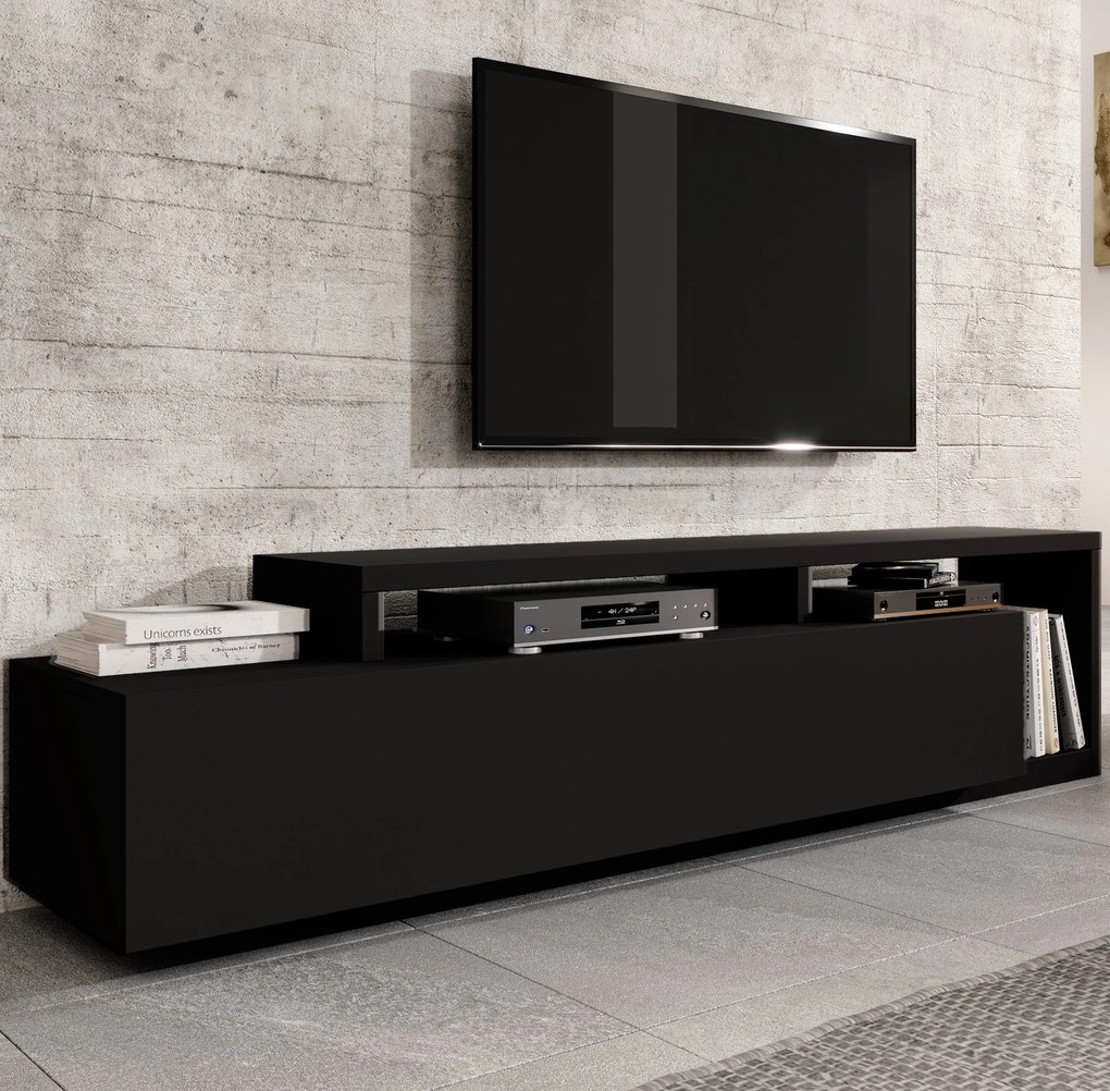 Szafka RTV BOTTEGA - Czarny / 219 cm