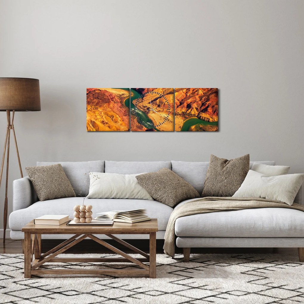 Obraz - Wielki Kanion (z zegarem) (90x30 cm)