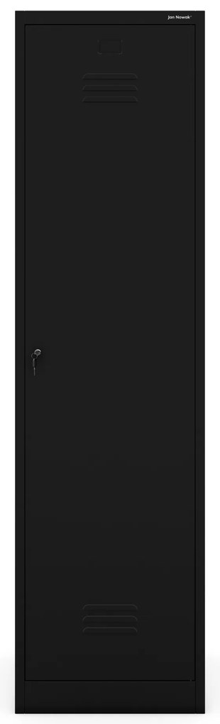 Szafa gospodarcza metalowa wąska czarna, 500x1850x500 mm: AGNES