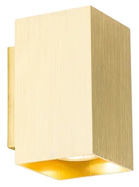 Nowoczesna lampa ścienna złota kwadratowa 2-światłowa - Sandy