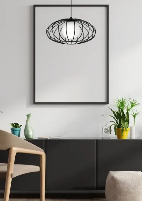 Czarna loftowa lampa wisząca - K439 C5-W20