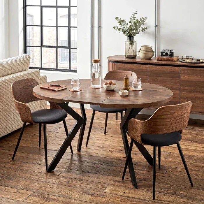 Stół Okrągły Rozkładany LUKAS 100-250 cm Dąb Rustykalny Nowoczesny Loft