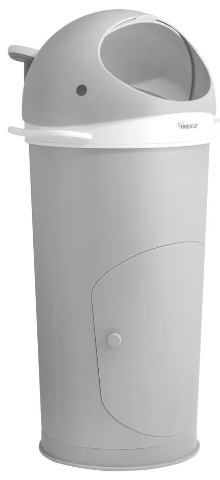 Jasnoszary plastikowy kosz na pieluchy 25 l Whale – Kindsgut