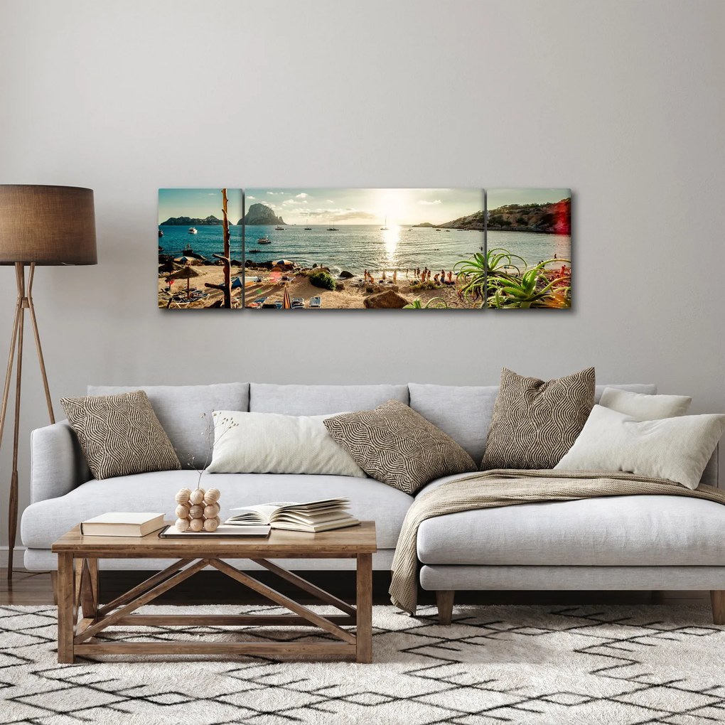 Obraz - Plaża z ludźmi (170x50 cm)