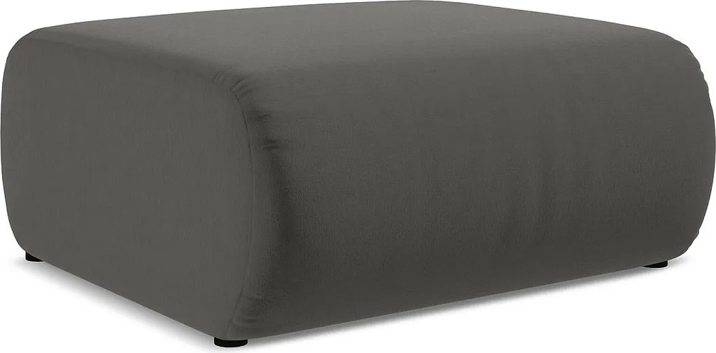 Pufa - z tkaniny welwetowej - stalowy - EKAHI