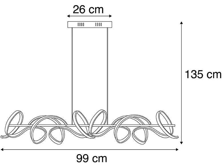 Designerska lampa wisząca srebrna LED ściemnialna - KrisscrossDesignerski Oswietlenie wewnetrzne