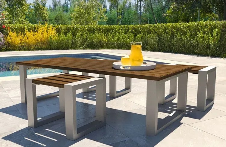 Kwadratowy taboret ogrodowy - Caverno 42 kolory