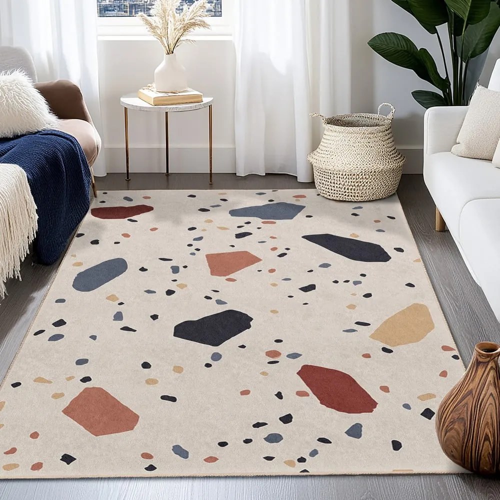 Kremowy chodnik odpowiedni do prania 80x200 cm Cracked Terrazzo – Mila Home