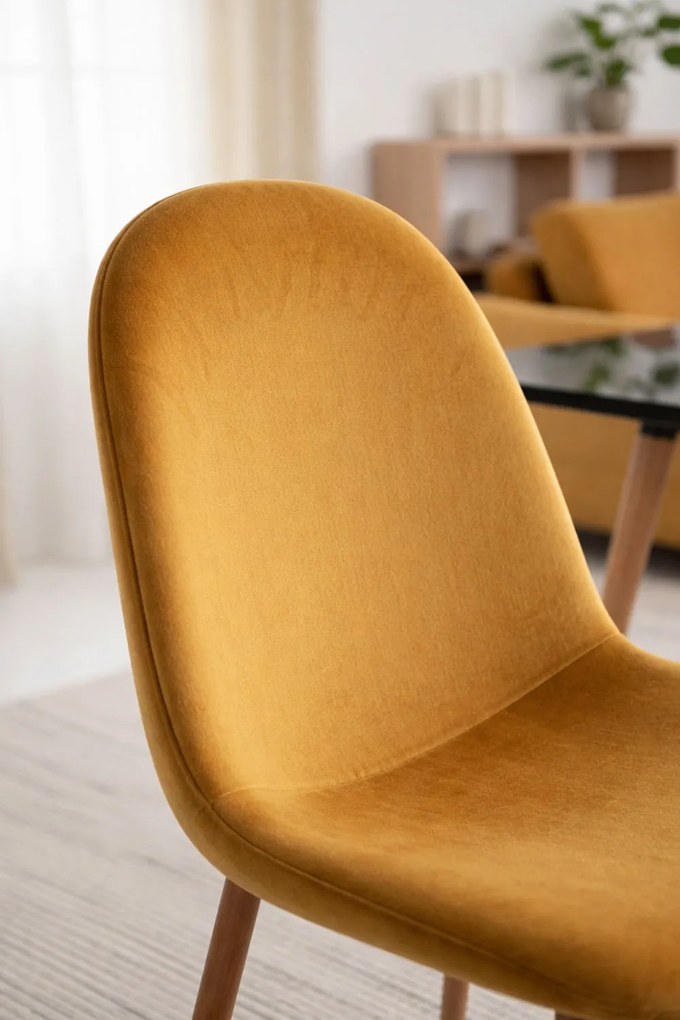 Zestaw 4 Krzese Teok Aksamitne