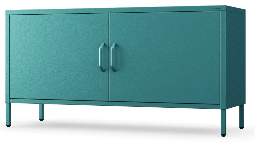 Szafka RTV metalowa na nóżkach morska, 1150x595x400 mm: ROSA Modern