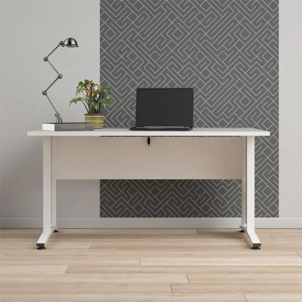 Białe biurko PRIMA OFFICE bez szuflady 80400