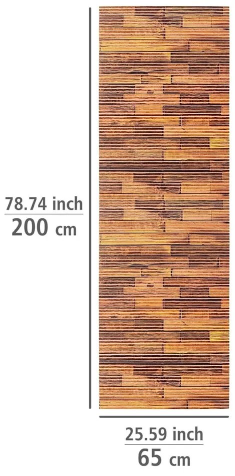 Brązowy plastikowy dywanik łazienkowy 65x200 cm Lambris – Wenko