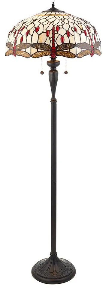 Endon 70940 - Lampa stojąca Tiffany DRAGONFLY 2xE27/60W/230V śr. 50 cm