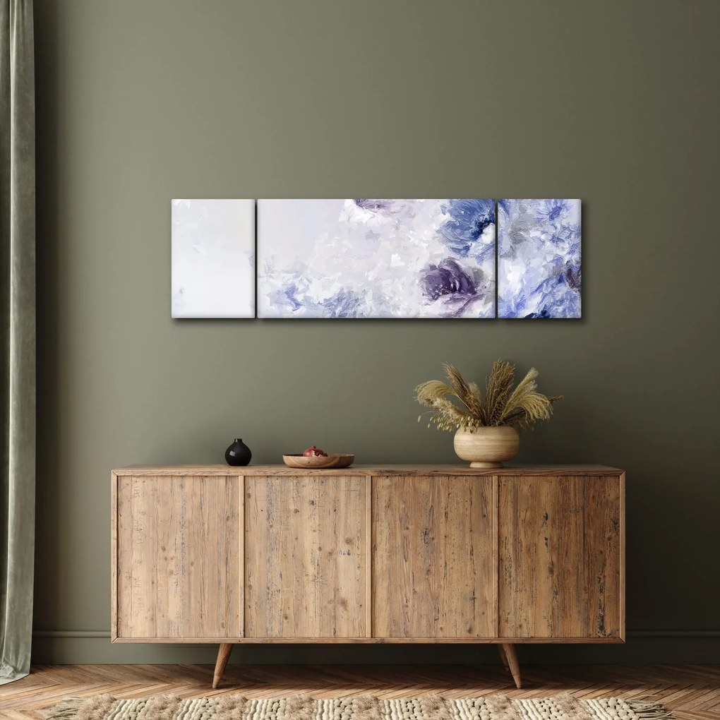 Obraz - Kwiaty, teksturowane malarstwo (170x50 cm)