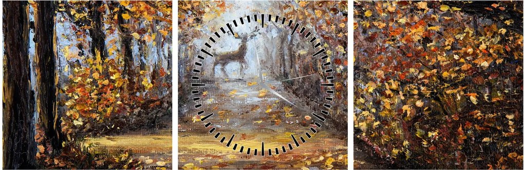 Obraz - Duch lasu (z zegarem) (90x30 cm)