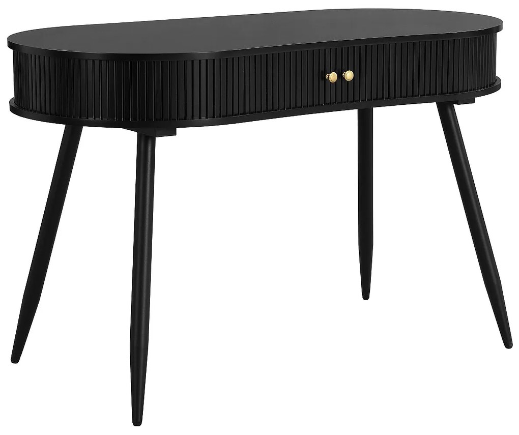 Biurko z 2 przesuwnych drzwiczek z MDF - Czarny - SEVATO