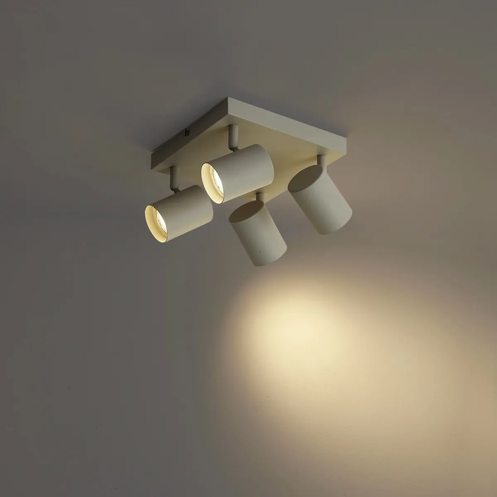 Nowoczesny reflektor sufitowy beżowy 4-punktowy regulowany - Jeana