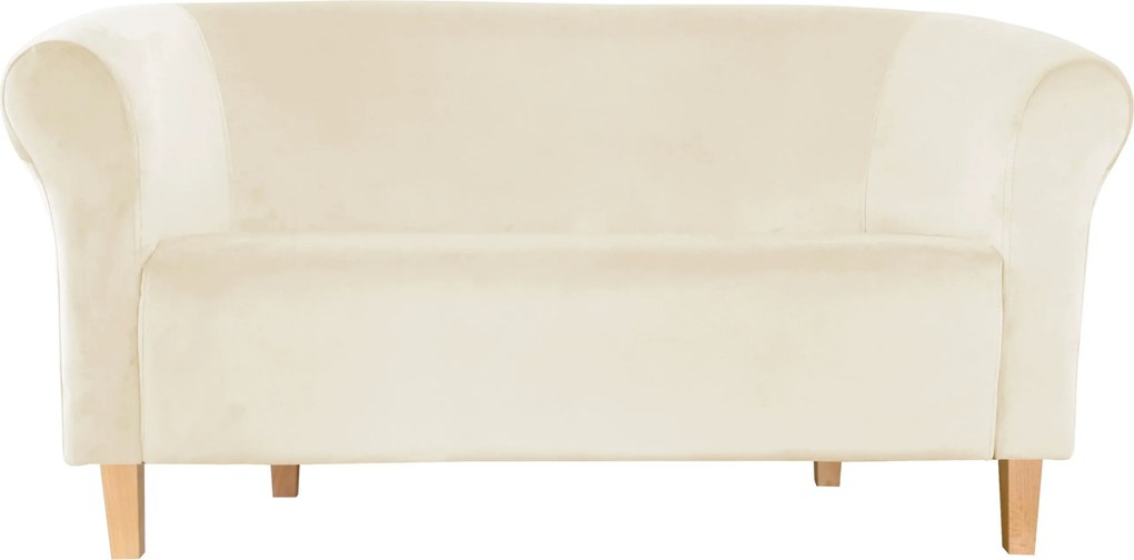 Sofa Milo tkanina Welur wygodna sofa tapicerowana do salonu i poczekalni : Kolor nogi - Drewno, Kolor tkaniny - VELVET - MG50, Typ tkaniny - Velvet, Wysokość nogi - 15 cm