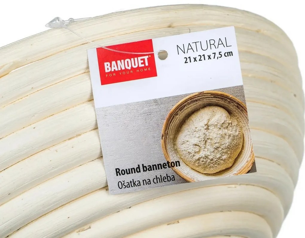 Banquet Okrągła patelnia do chleba naturalna,średnica 21 x wys. 7,5 cm, kwiatek