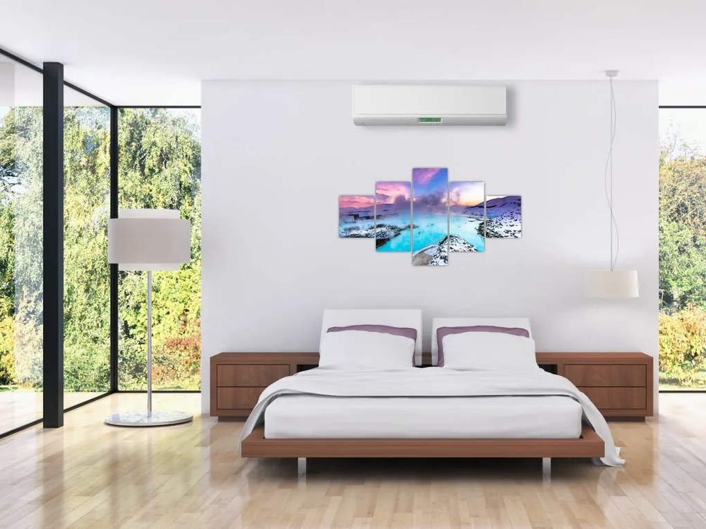 Obraz - Błękitna laguna na Islandii (125x70 cm)