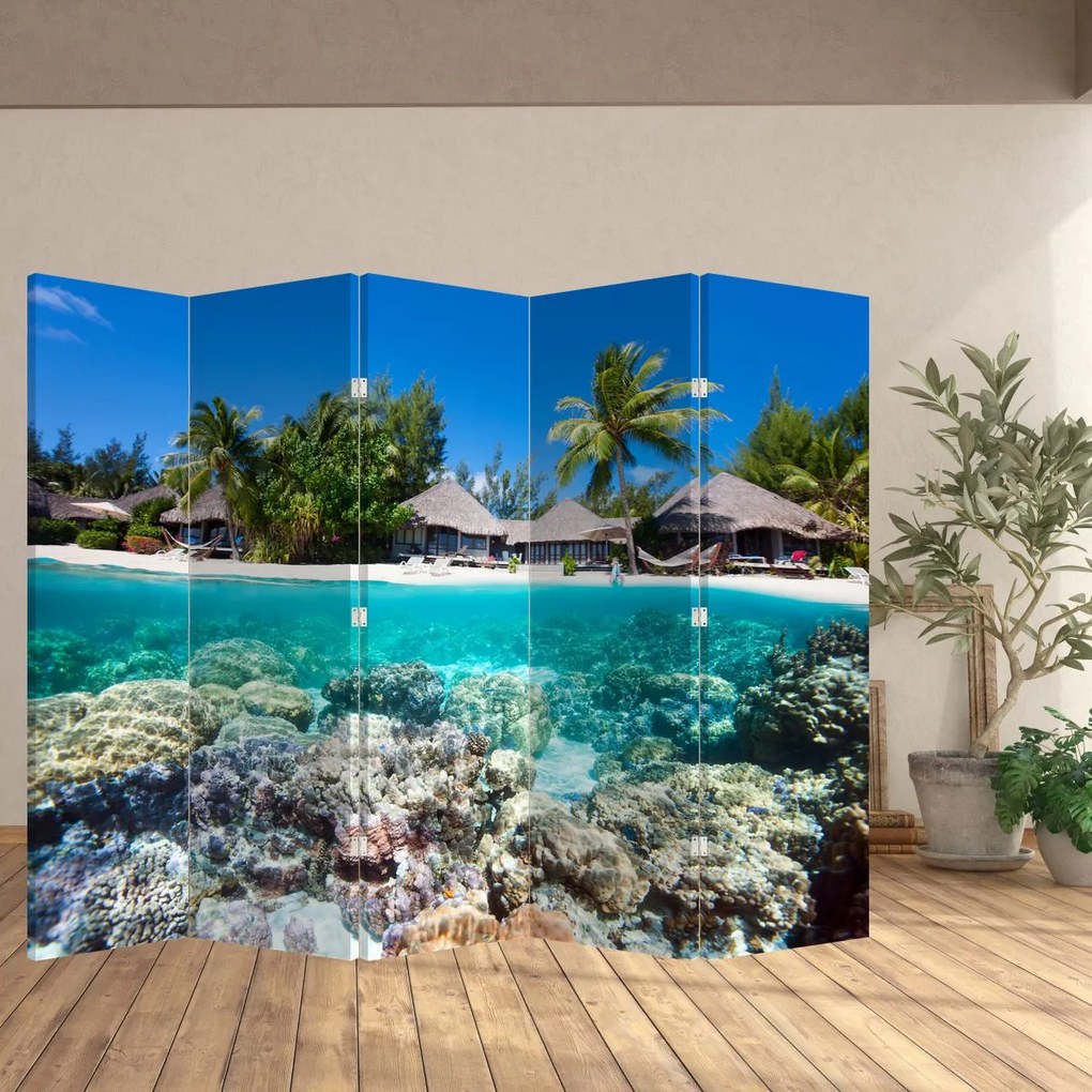 Parawan - Plaża na tropikalnej wyspie (210x170 cm)