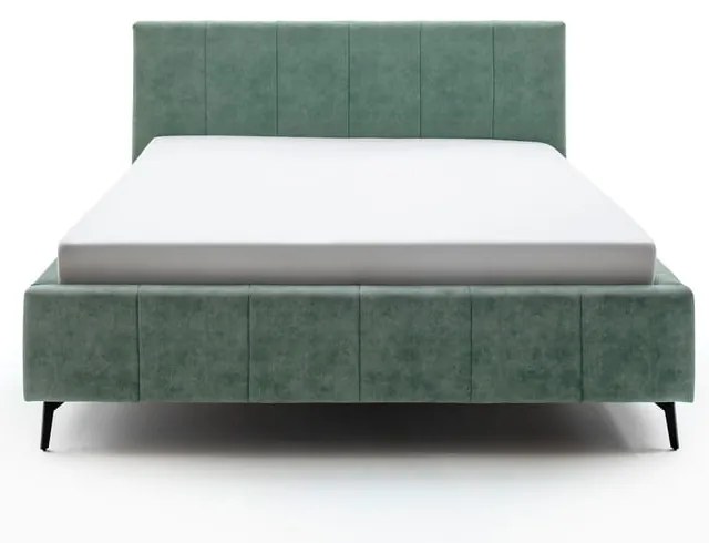 Zielone tapicerowane łóżko dwuosobowe ze schowkiem i stelażem 180x200 cm Lizzano – Meise Möbel