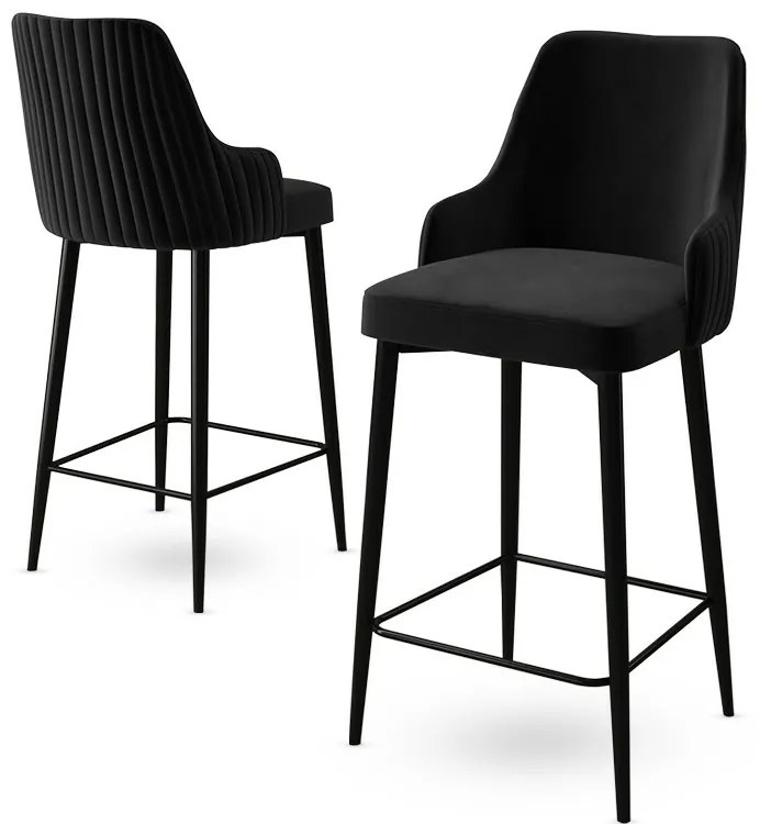 Zestaw krzeseł barowych Enox Black, 2 szt.