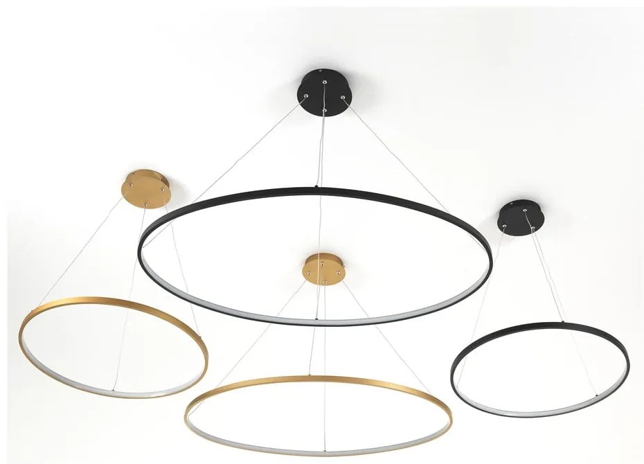 Czarna lampa wisząca Tomasucci Oval Ring, wys. 92 cm