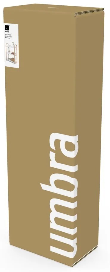 Biały regał w dekorze drewna egzotycznego 72x90 cm Bellwood – Umbra