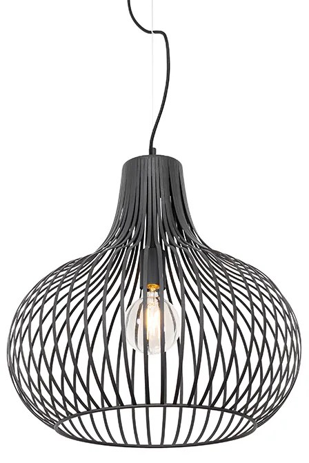 Nowoczesna lampa wisząca czarna 48 cm - Saffira