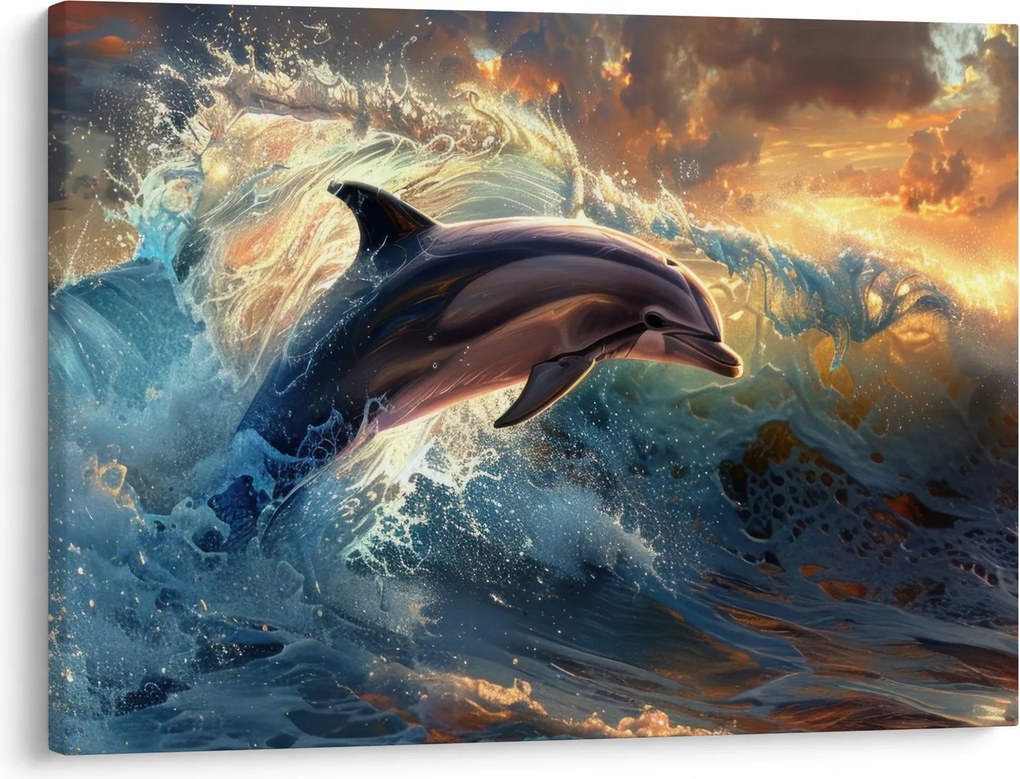 Obraz - Delfin, ilustracje (70x50 cm)