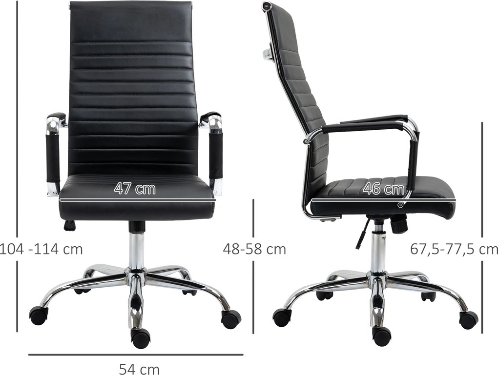 Vinsetto Fotel Obrotowy Biurowy Ergonomiczny Regulacja Wysokości PU Biały 66x69x121cm | Aosom PL