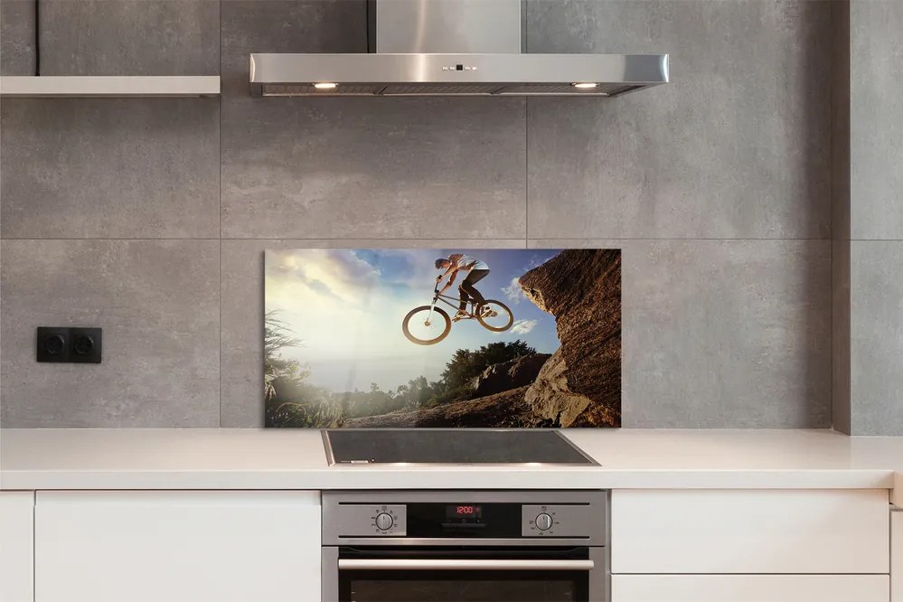 Szklany Panel Rower w Górach pod Chmurami