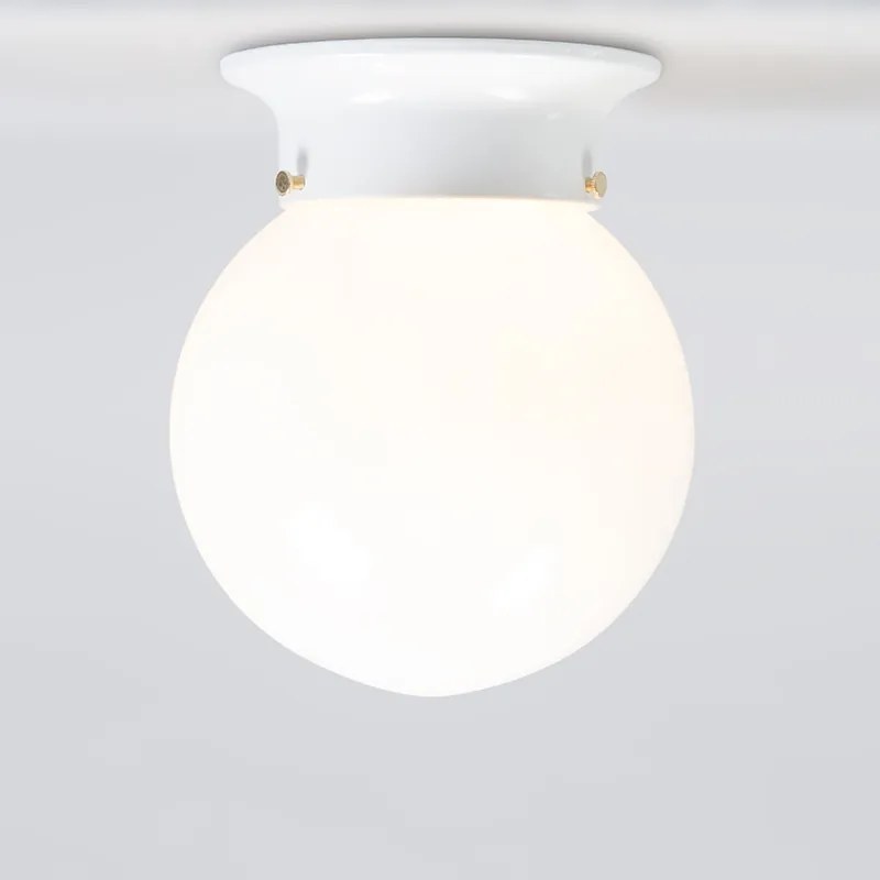 Lampa sufitowa w stylu Retro z białym opalem - Scoop Retro Oswietlenie wewnetrzne