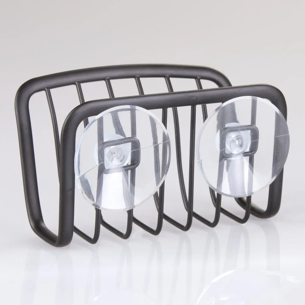 Czarny metalowy uchwyt z przyssawkami iDesign Axis, 6,5x14 cm