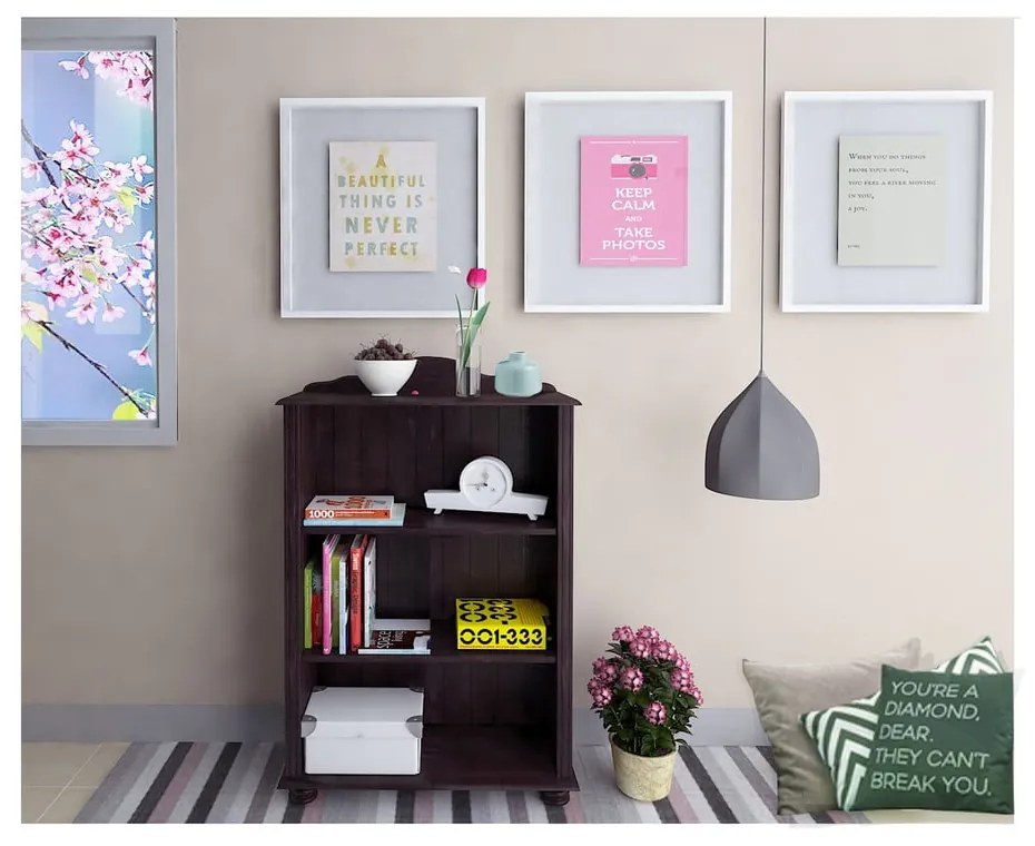 Brązowy regał z litego drewna sosnowego 77x116 cm Ella – Støraa