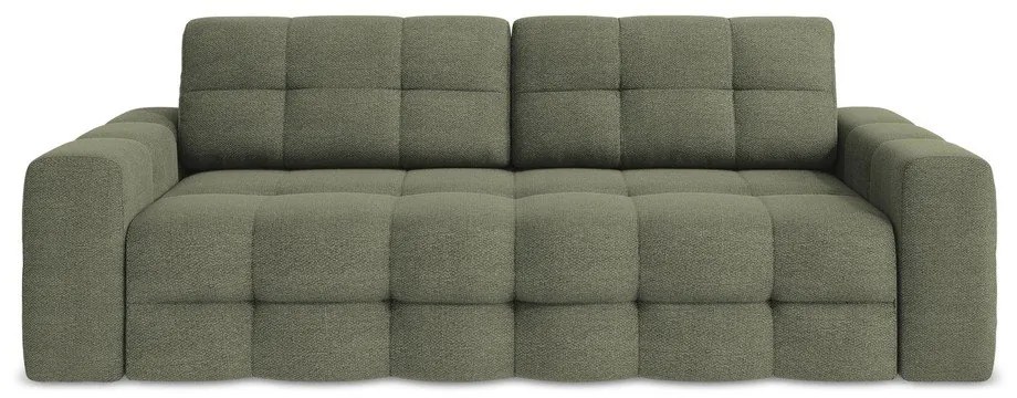 Rozkładana sofa z materiału bouclé w kolorze khaki 255 cm Milu – Makamii