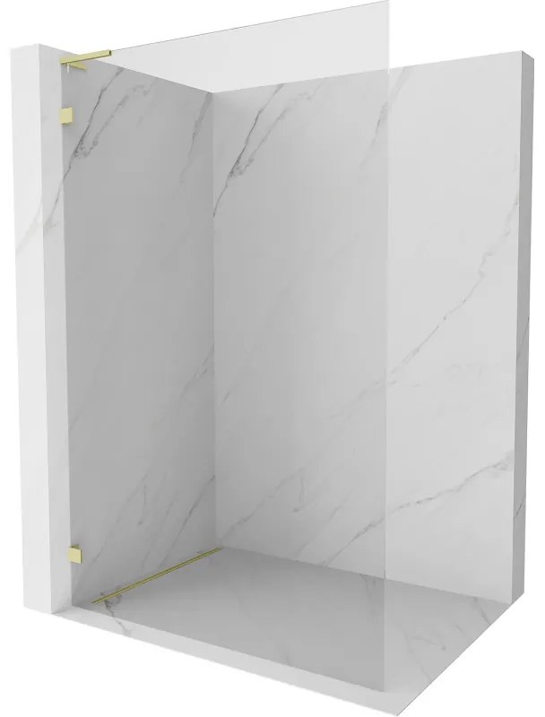 Mexen Lunar L ścianka prysznicowa Walk-in lewa 110 x 200 cm, transparent 8 mm, złota szczotkowana - 830L-110-000-55-00-L