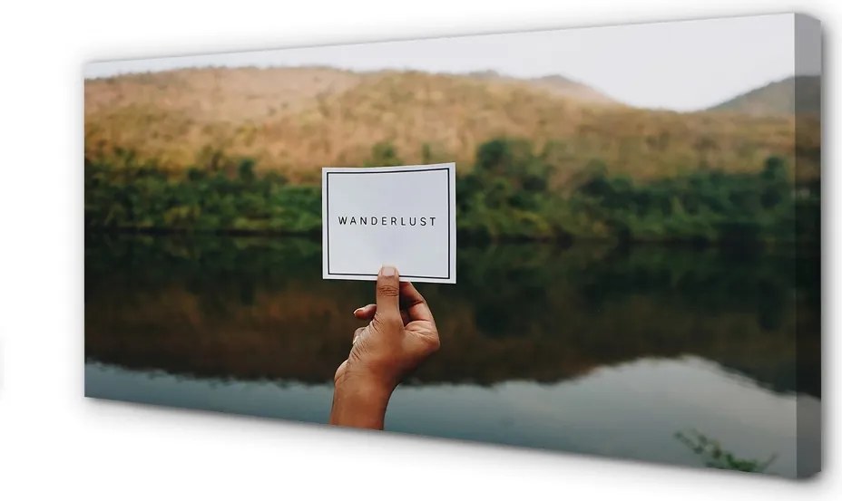 Obraz drukowany na płótnie Napis Trzymany w Dłoni