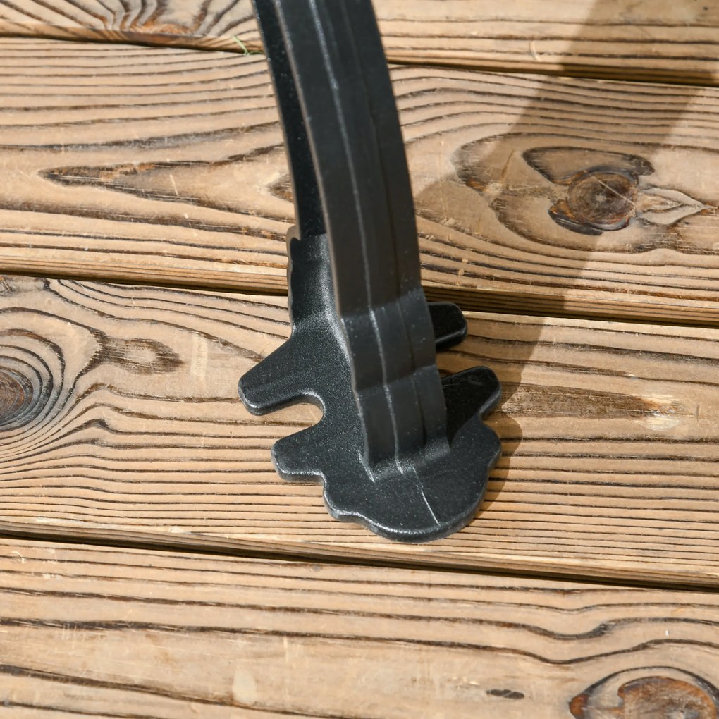 Outsunny Ławka dla 2 osób, dekoracyjne podłokietniki, do ogrodu i na taras, Odlewane aluminium+Naturalne drewno, 120 x 64 x 79 cm, Teak