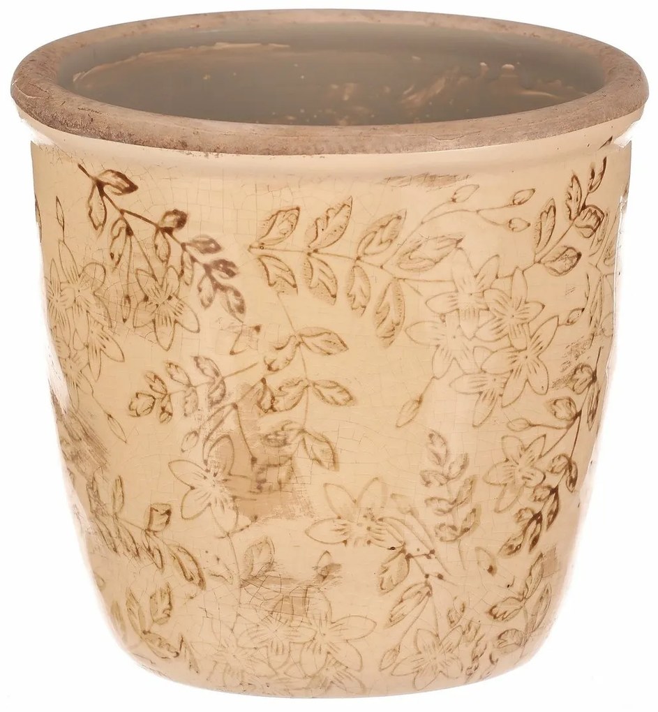 Osłonka ceramiczna na kwiaty Flores retro, 14 x 13 cm, 14 cm