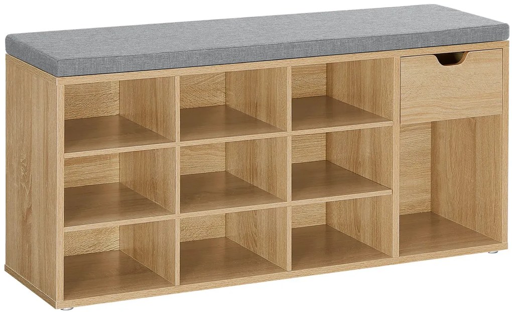 Duże siedzisko z szafką na buty i szulfadą dąb sonoma - Sato