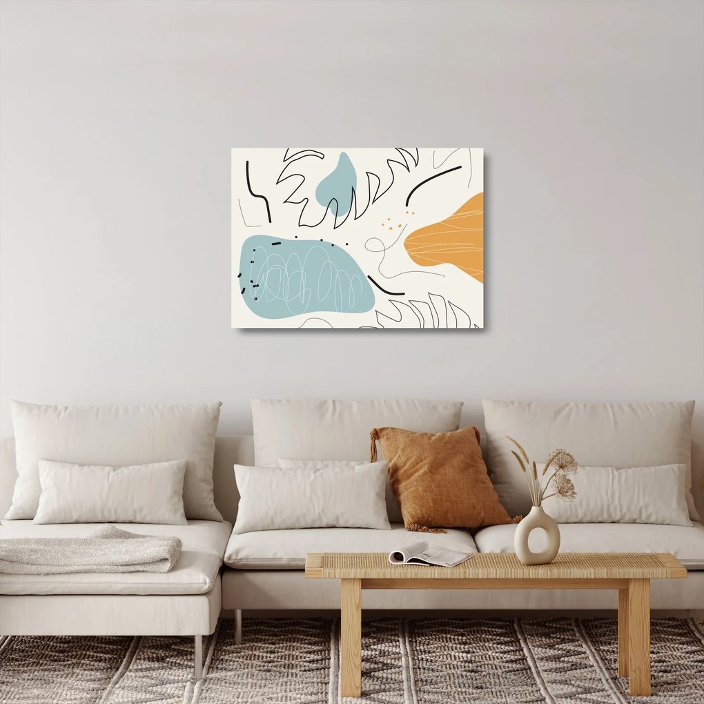 Obraz na szkle - ilustracja liścia (70x50 cm)