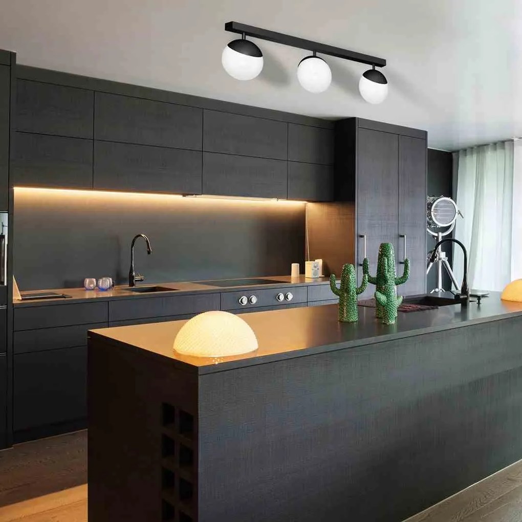 Lampa sufitowa SFERA BLACK 3xE14 na listwie