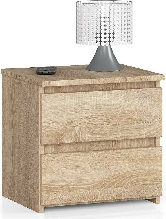 Szafka nocna AKORD CL2 Dąb Sonoma 40 cm 2 szuflady kolor Dąb Sonoma mat 40x35x40 cm