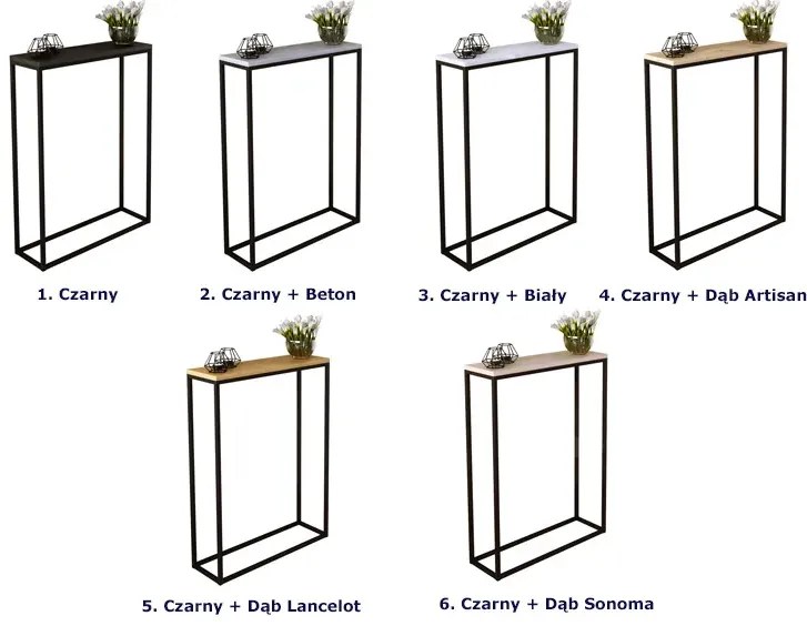 Minimalistyczna konsola czarny + biały połysk - Carello 7X