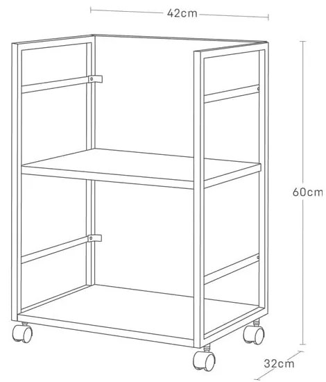 Czarny metalowy regał na kółkach 42x60 cm Tower – YAMAZAKI