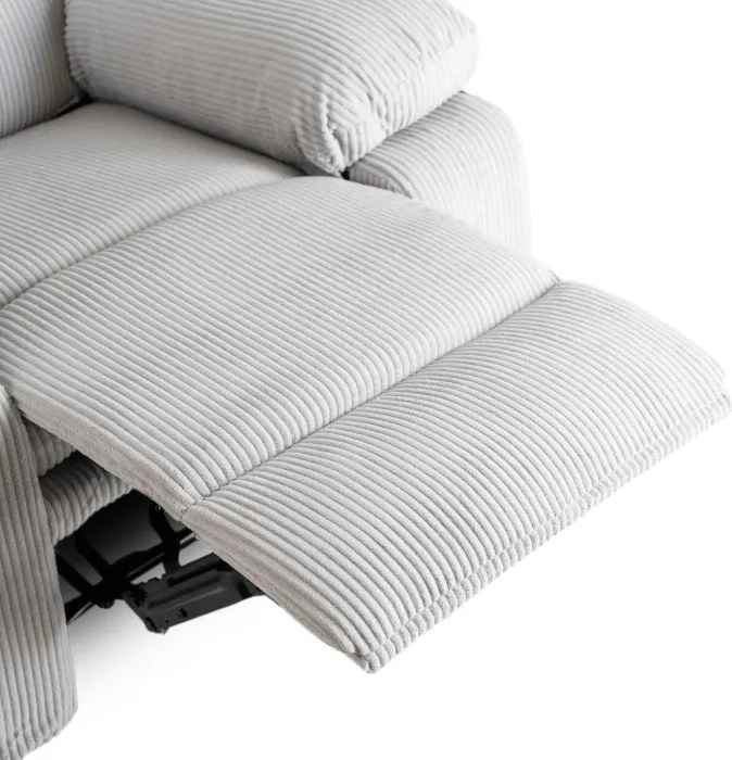 Fotel Rozkładany z Podnóżkiem ARTURO Szary Nowoczesny