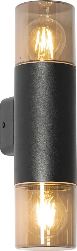 Nowoczesna lampa ścienna zewnętrzna czarna 2-światłowa IP44 - Odense