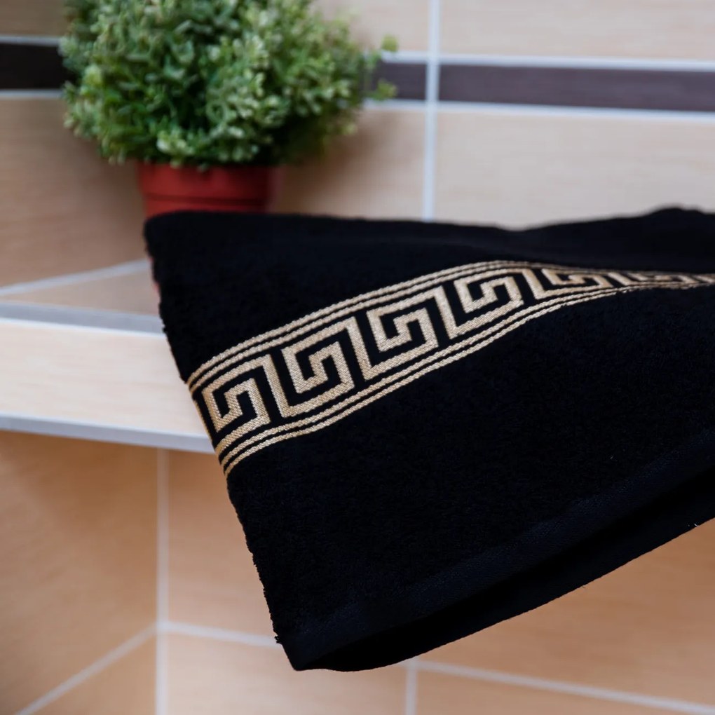 Ręcznik GREEK 50 x 90 cm czarny, 100% bawełna